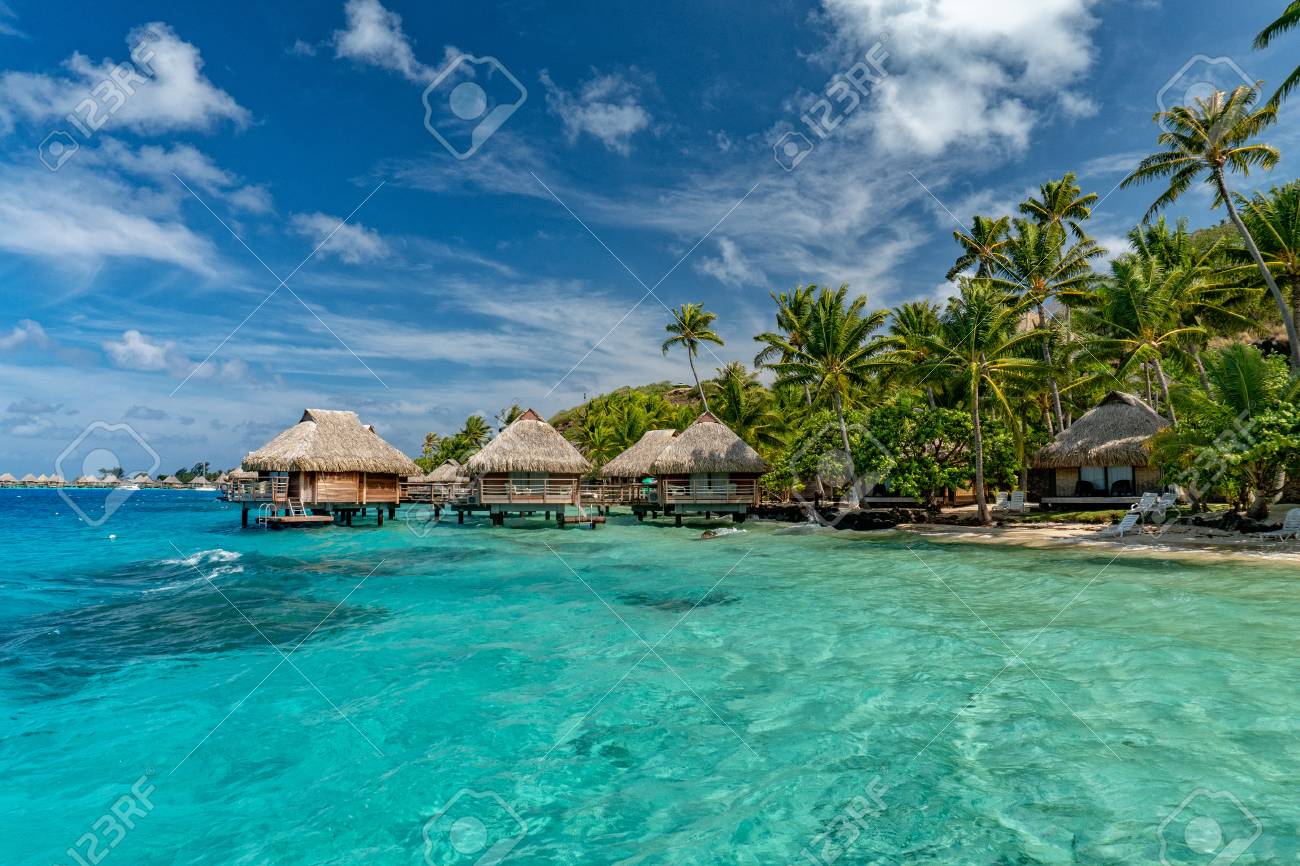 bora bora island french polynesia aerial airplane view panorama landscape, overwater bungalow - 110175727 bora bora island french polynesia aerial airplane view panorama landscape, overwater bungalow - 110175727