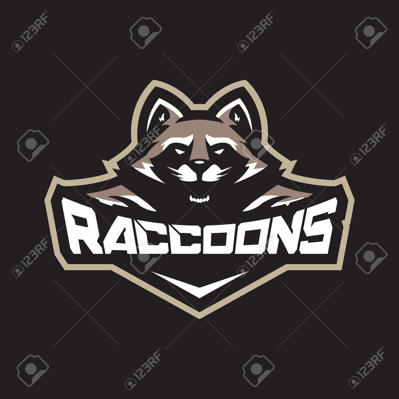 Raccoon Mascot Logo Design Vector With Modern Illustration Concept Style  For Badge, Emblem And T Shirt Printing. Angry Raccoon Illustration For  Sport And Esport Team. Royalty Free SVG, Cliparts, Vectors, and Stock, image size:1300x1300