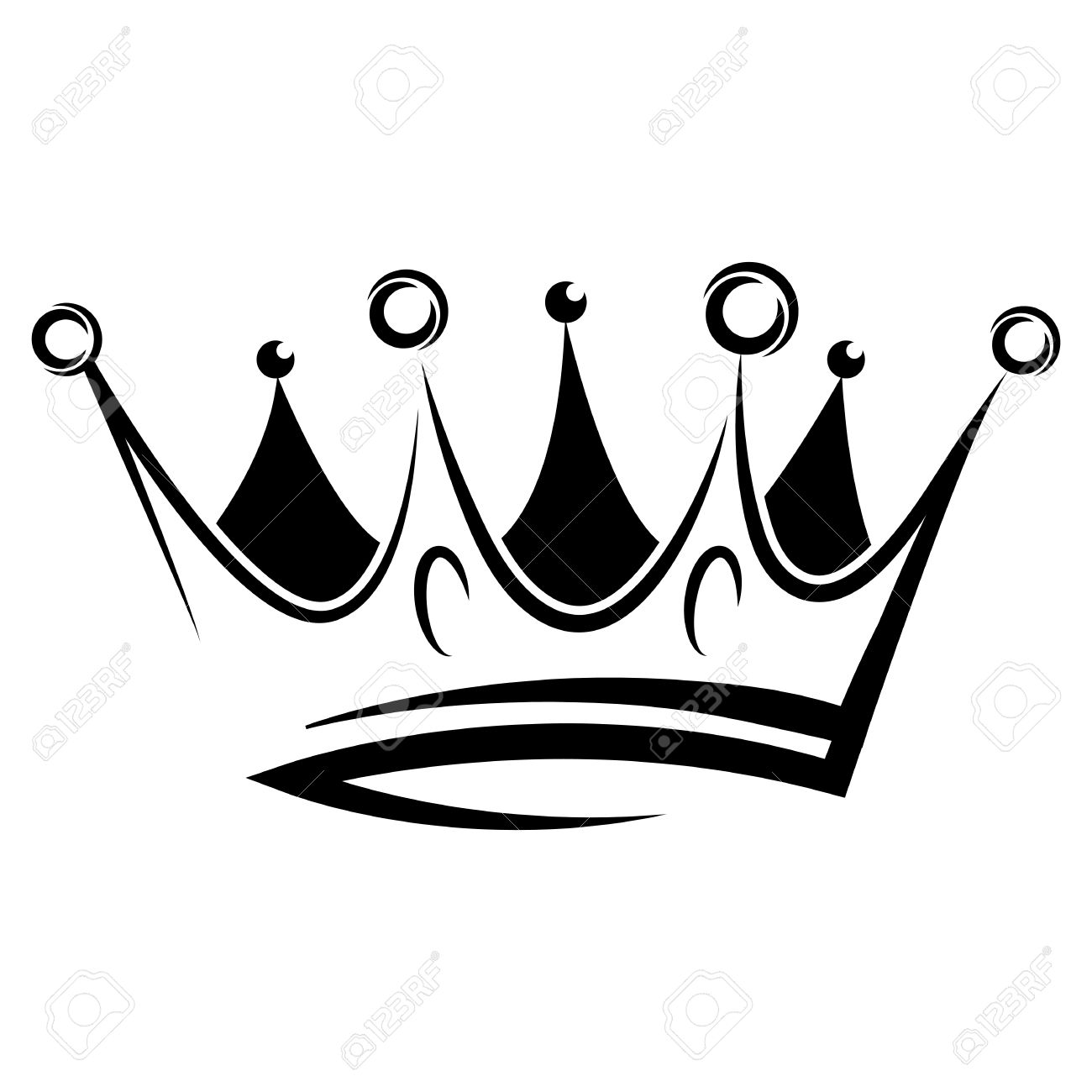 Black abstract crown for graphic design and logo on black background - 48691815 Black abstract crown for graphic design and logo on black background - 48691815