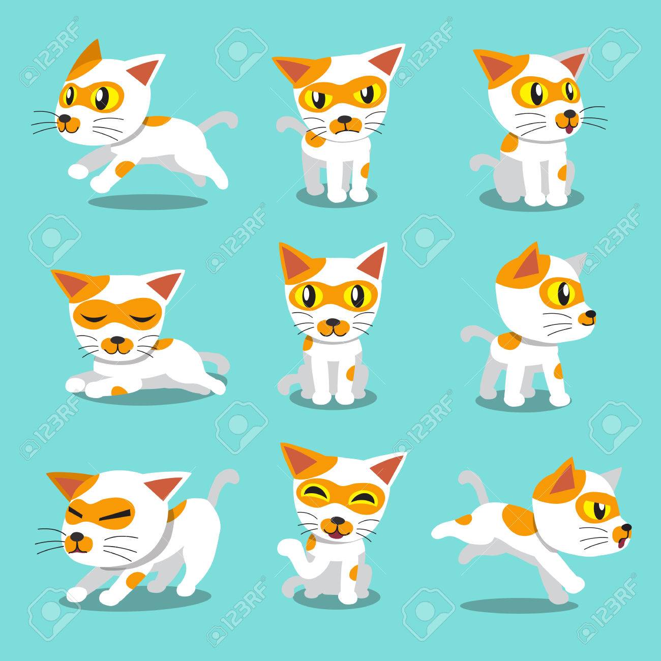 漫画文字猫ポーズ のイラスト素材 ベクタ Image 5728
