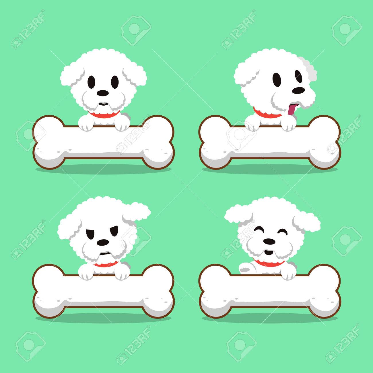 大きな骨付き漫画文字ビションフリーゼ犬 のイラスト素材 ベクタ Image 大きな骨付き漫画文字ビションフリーゼ犬 のイラスト素材 ベクタ Image