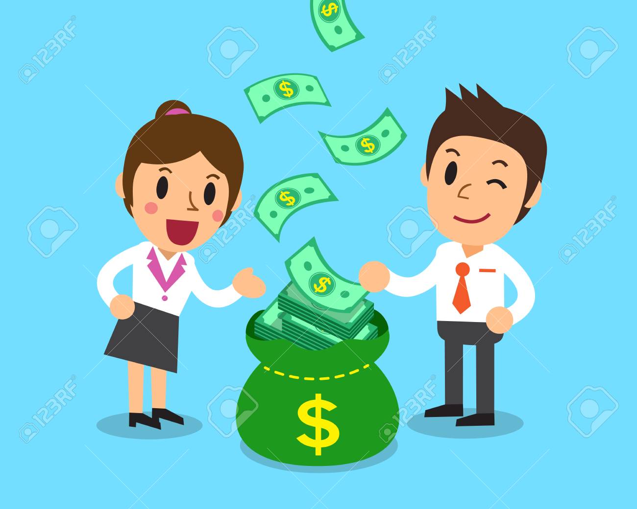 Cartoon Business People Earning Money Royalty Free SVG, Cliparts, Vectors,  and Stock Illustration. Image 77399529.