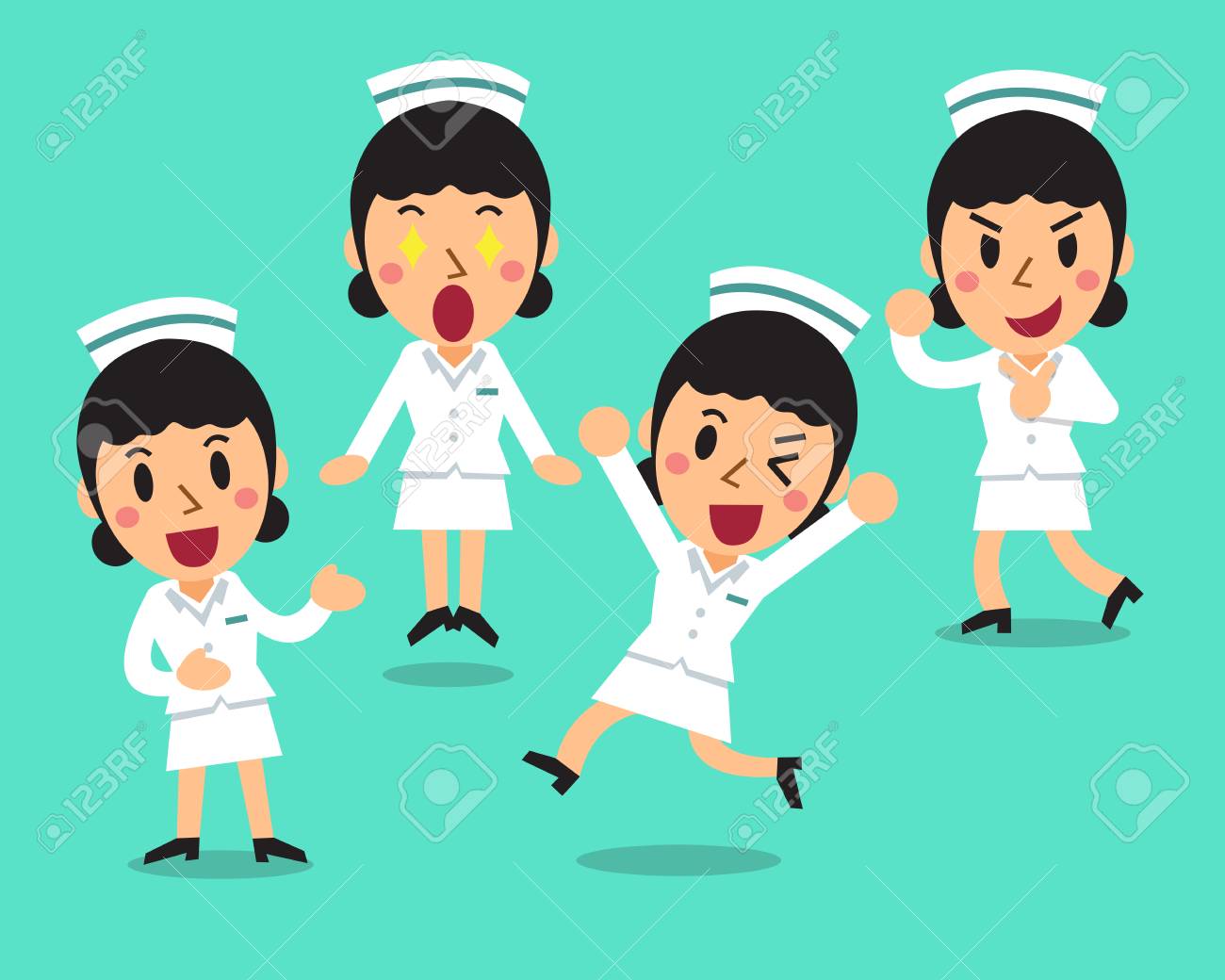 Caricatura Hembra Enfermera Caracter Ilustraciones Vectoriales