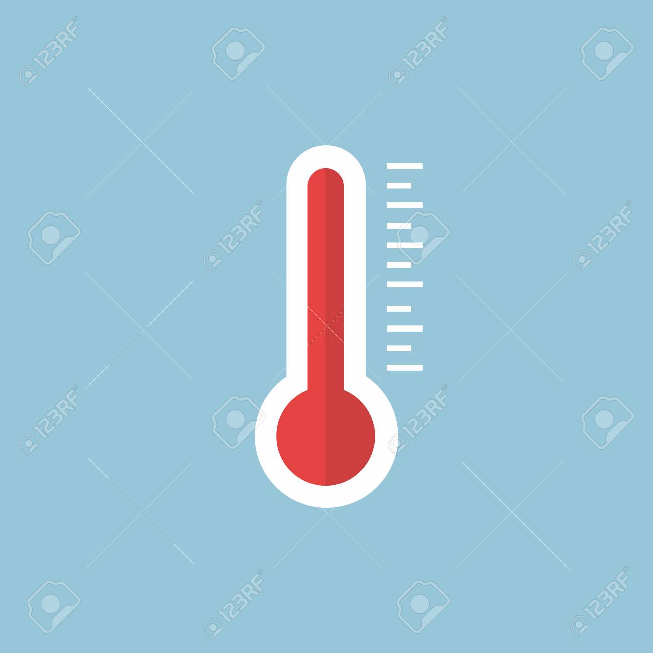 温度計のアイコンをフラットなデザイン スタイル ベクトル イラスト 長い影のアイコン のイラスト素材 ベクタ Image