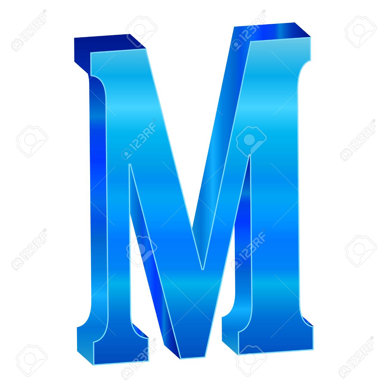 青いアルファベット Mのイラスト素材 ベクタ Image