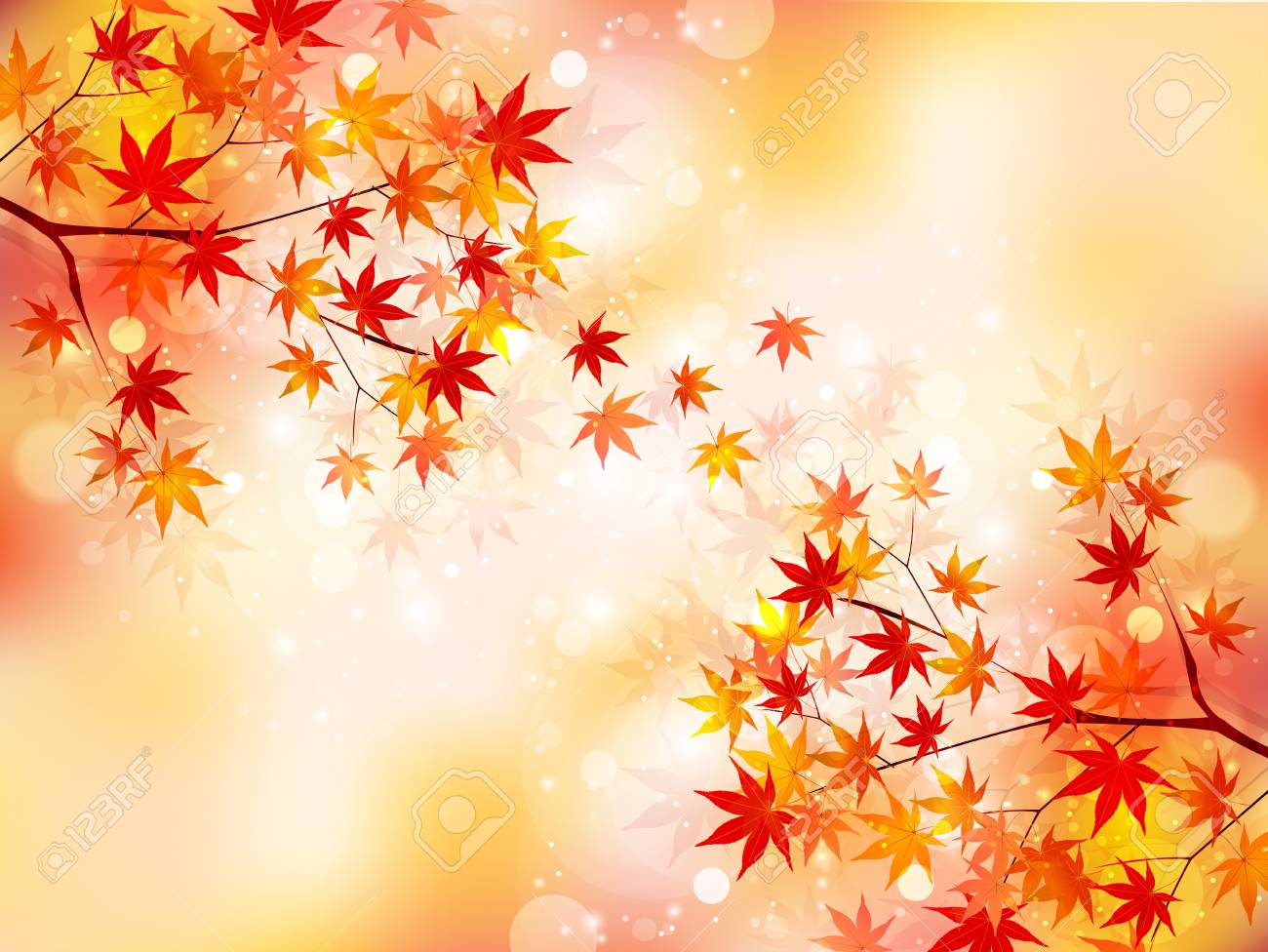 もみじ紅葉背景 のイラスト素材 ベクタ Image