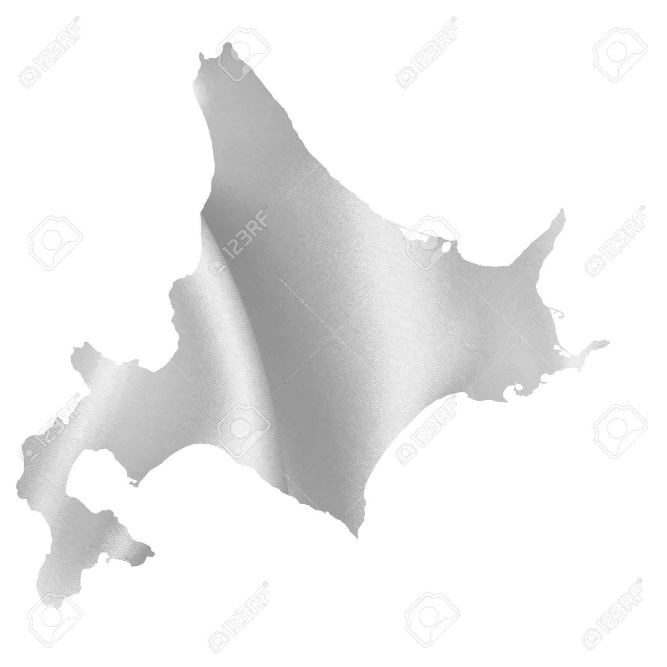 北海道地図シルクのイラスト素材 ベクタ Image