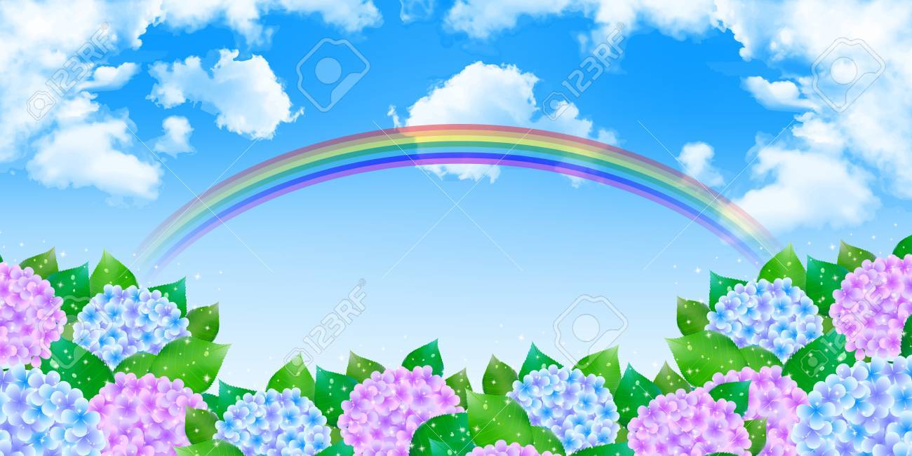 紫陽花梅雨の背景 のイラスト素材 ベクタ Image 3924
