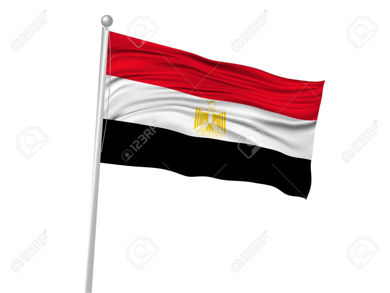 エジプト国旗の旗のアイコンのイラスト素材 ベクタ Image