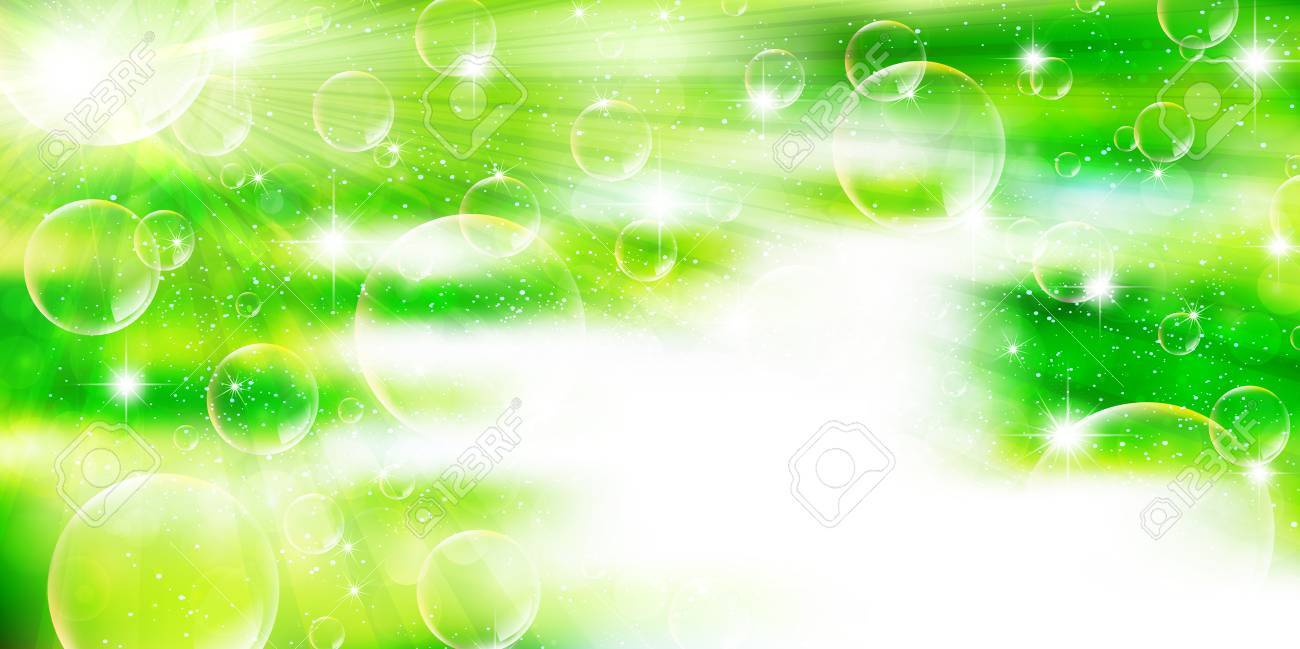 新緑の光の風景の背景のイラスト素材 ベクタ Image
