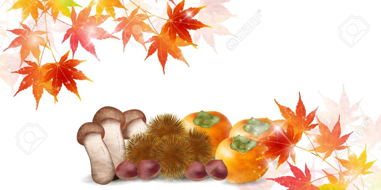 紅葉秋の食べ物の背景 のイラスト素材 ベクタ Image