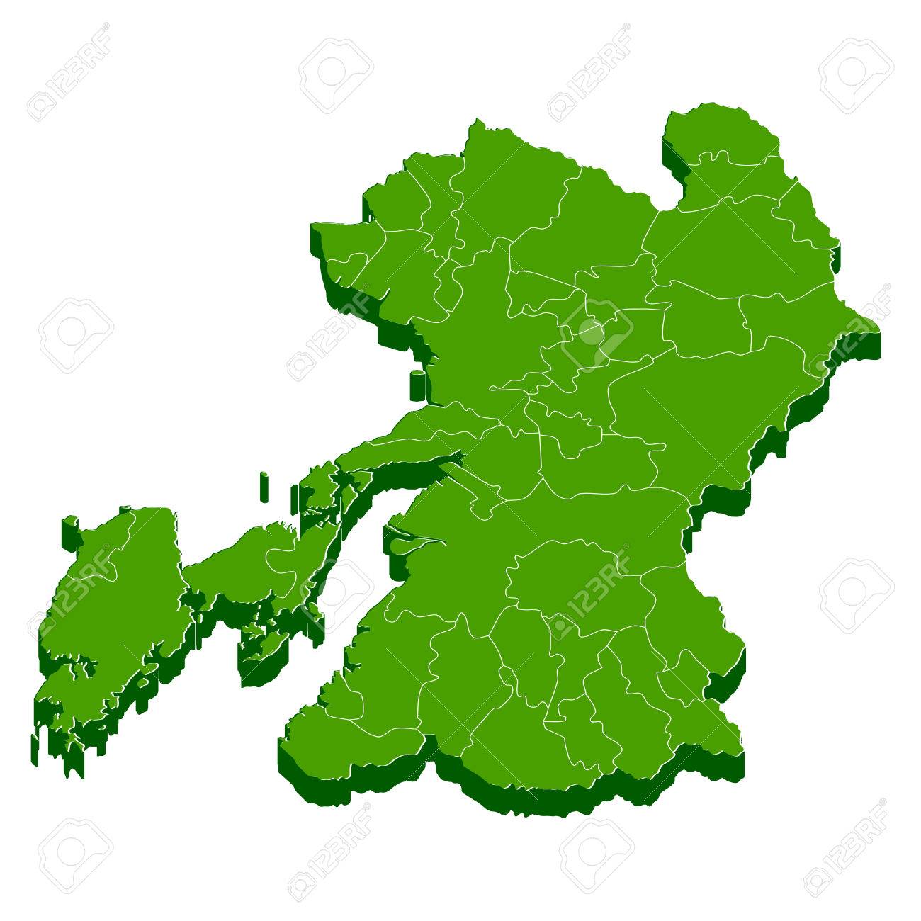 熊本県地図フレーム アイコン のイラスト素材 ベクタ Image