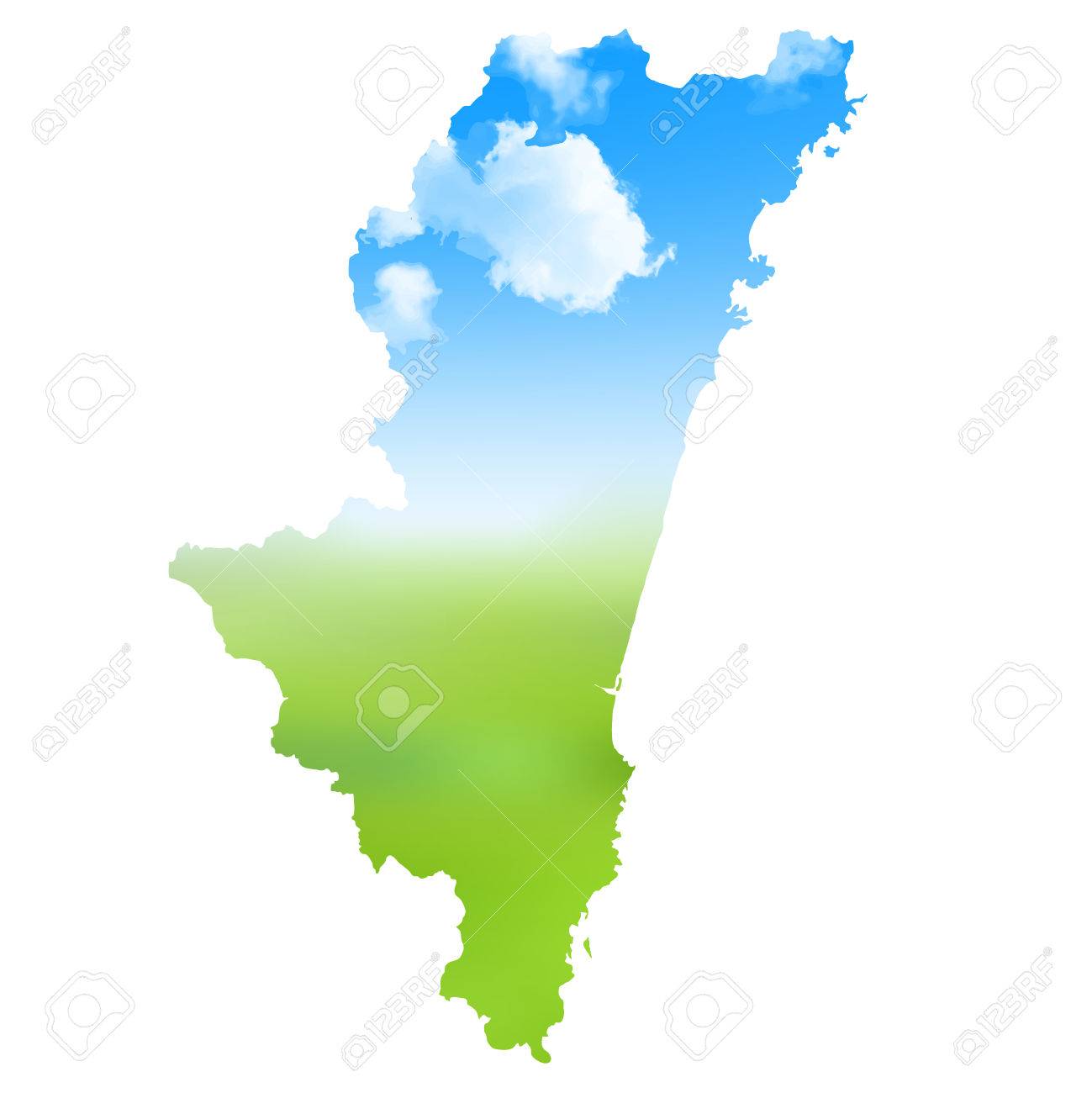 宮崎マップ風景アイコン のイラスト素材 ベクタ Image