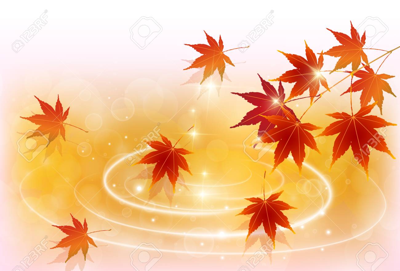 Fondo De Hojas De Paisaje De Hojas De Otono Ilustraciones Vectoriales Clip Art Vectorizado Libre De Derechos Image