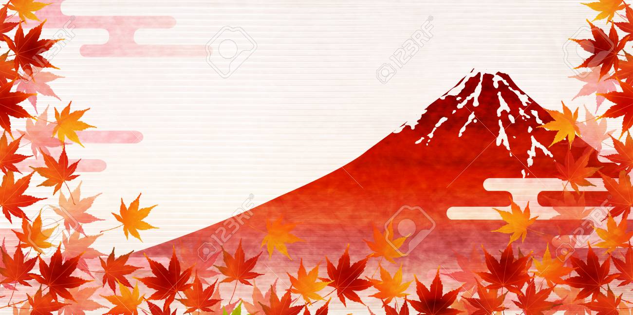 Fuji Mountain Maple Autumn Background Royalty Free Cliparts Vectors And Stock Illustration Image