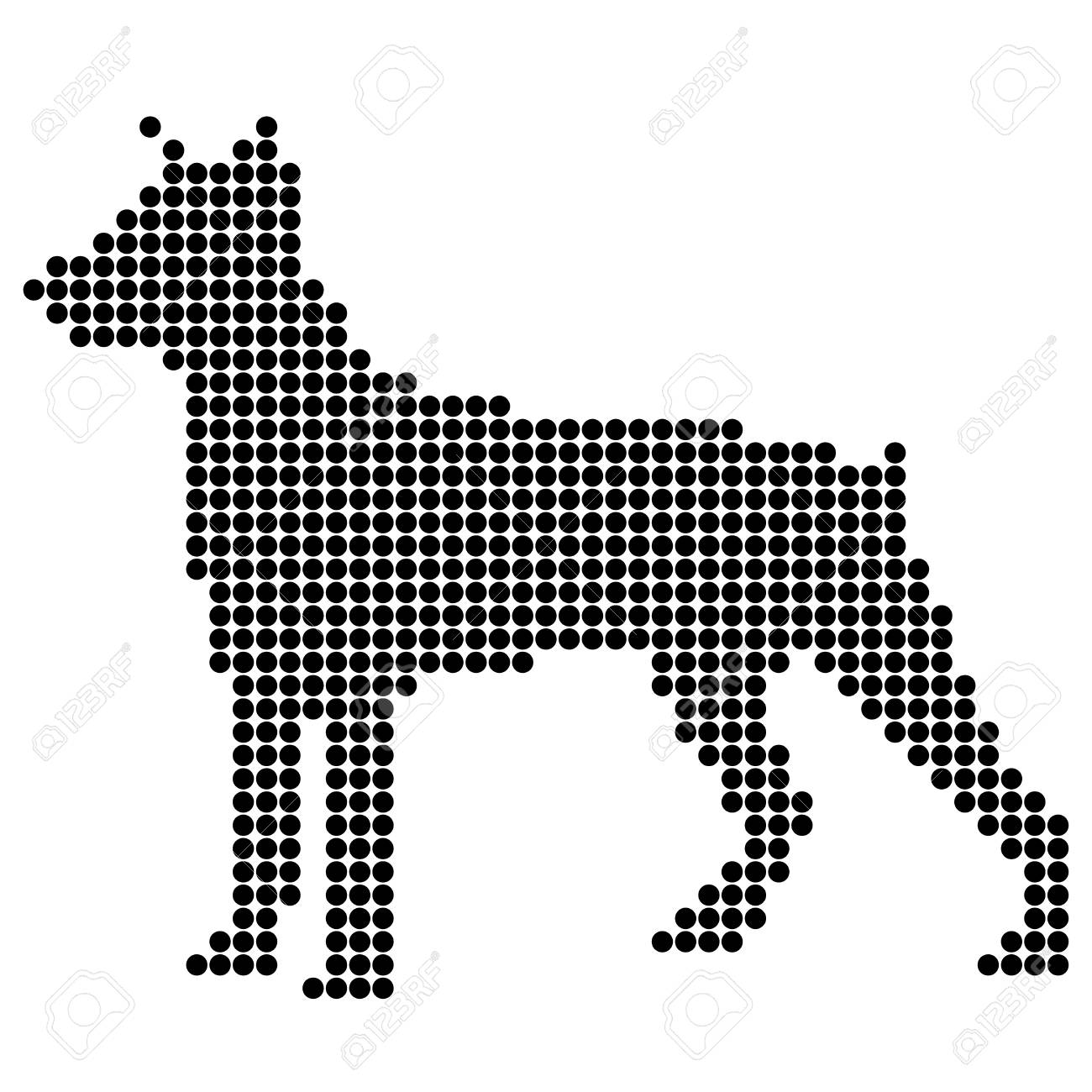 犬のシルエット アイコン年賀状のイラスト素材 ベクタ Image