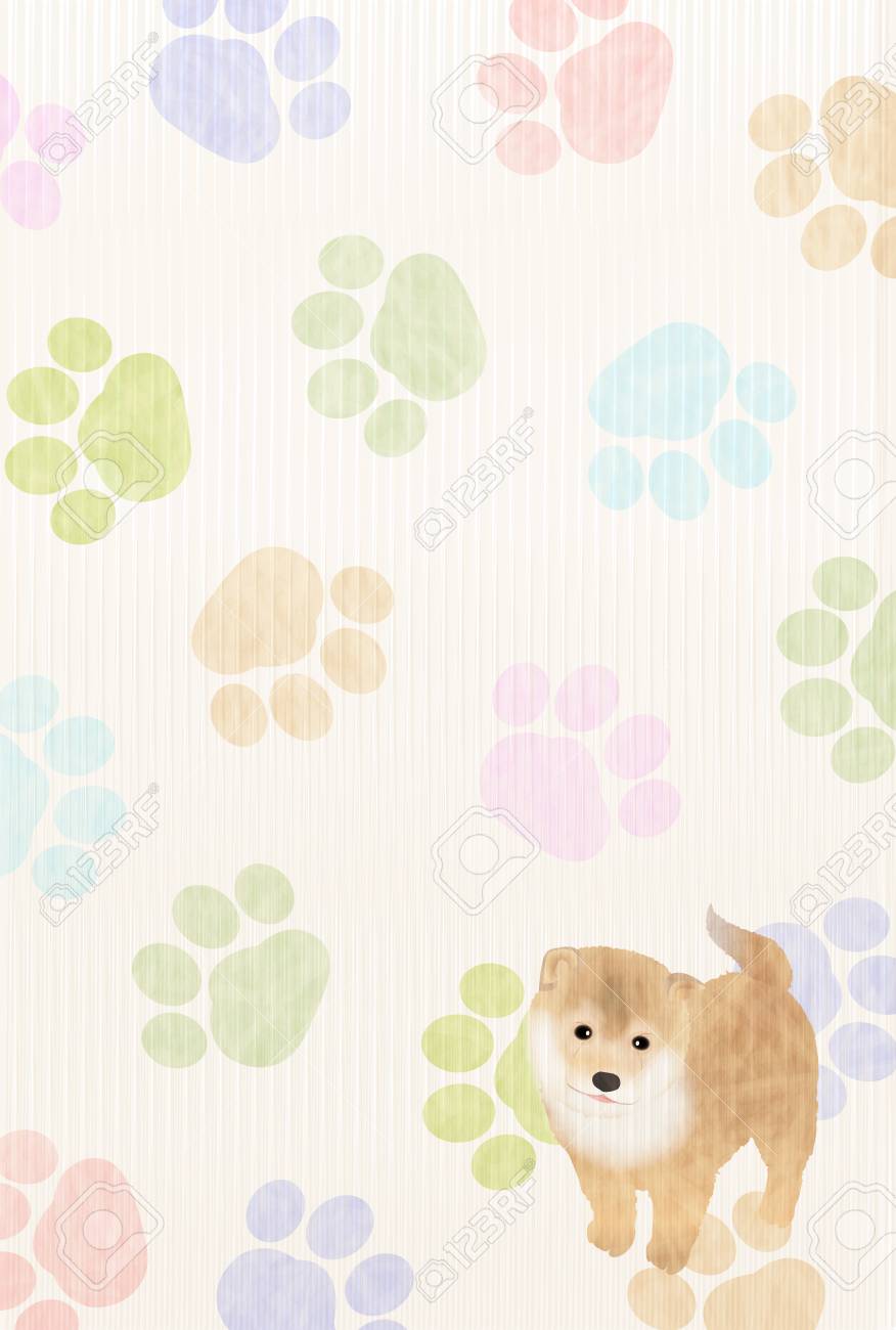 Dog New Year's Cards Footprint Background Royalty Free SVG, Cliparts,  Vectors, and Stock Illustration. Image 84552325., image size:876x1300