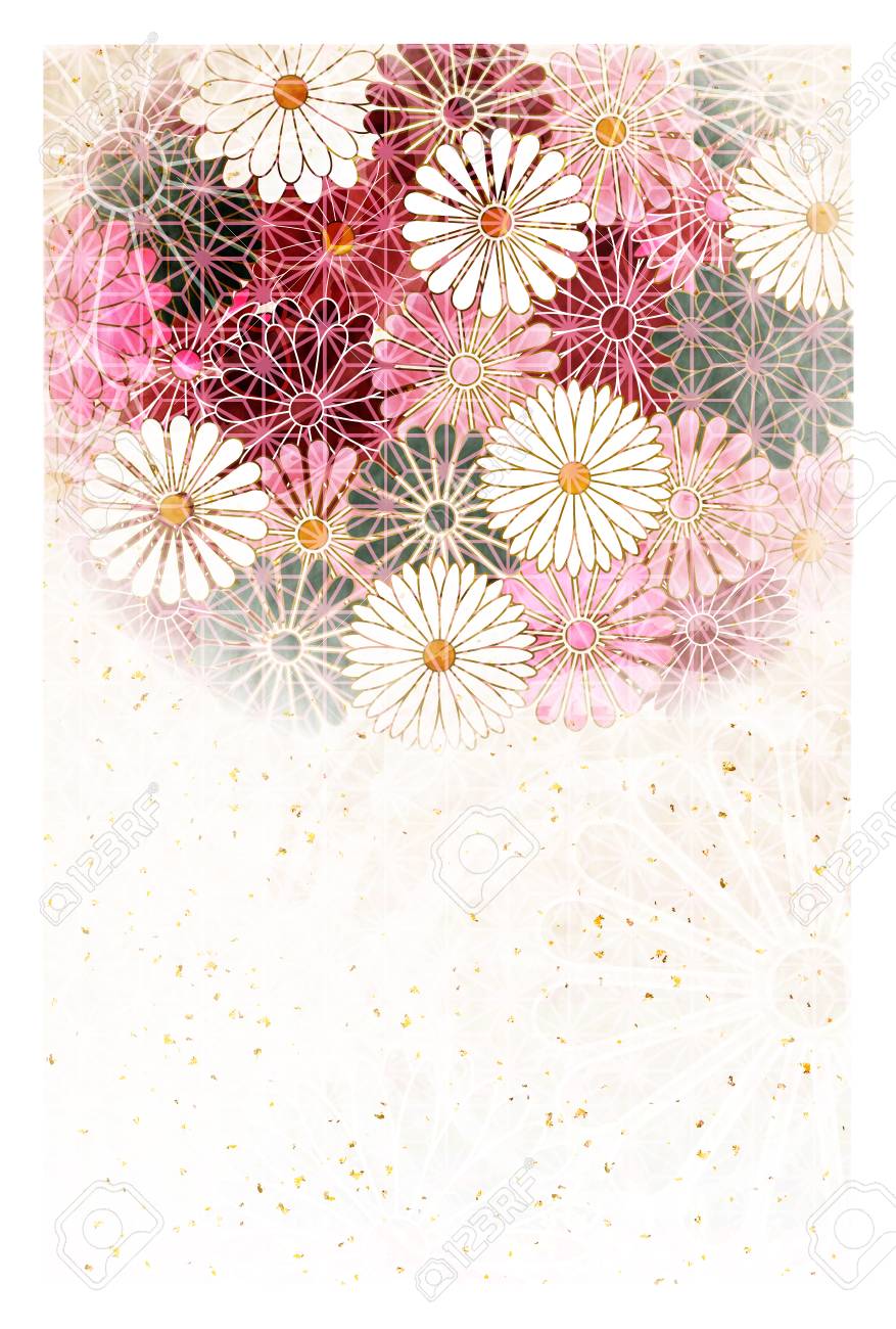 chrysanthemum flower new years cards japanese paper background japanese paper flower