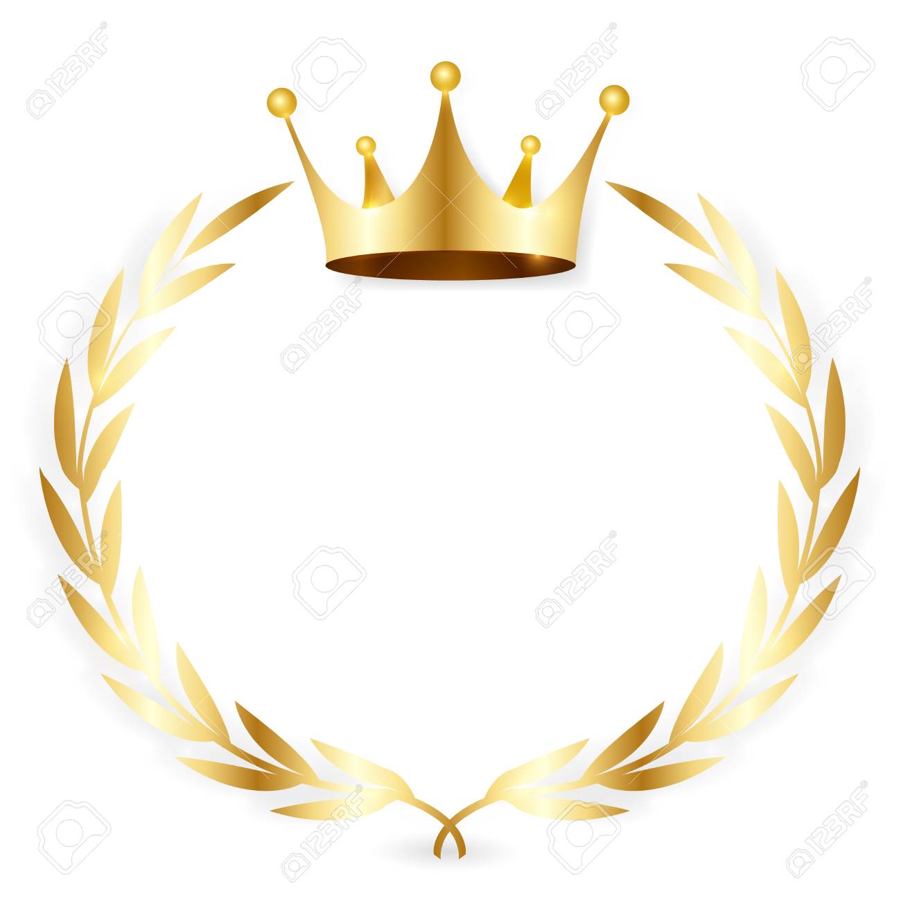 crown laurel leaves icon