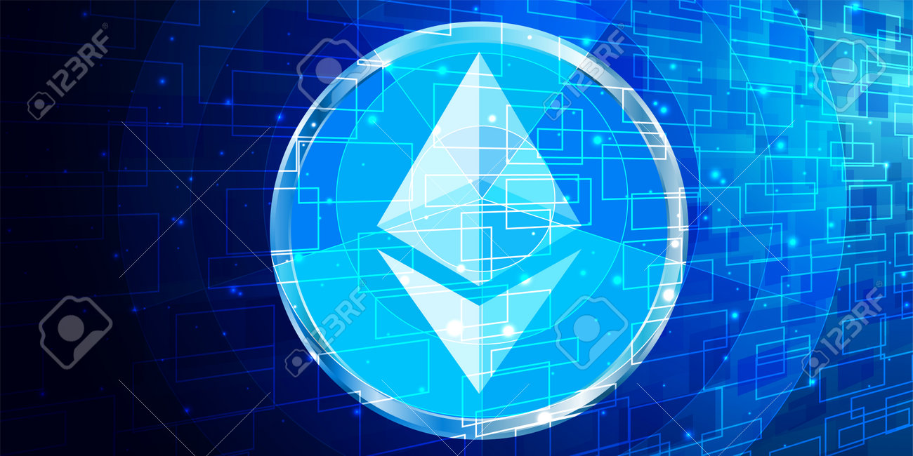 イーサリアム仮想通貨マークの背景のイラスト素材・ベクター Image 191707722