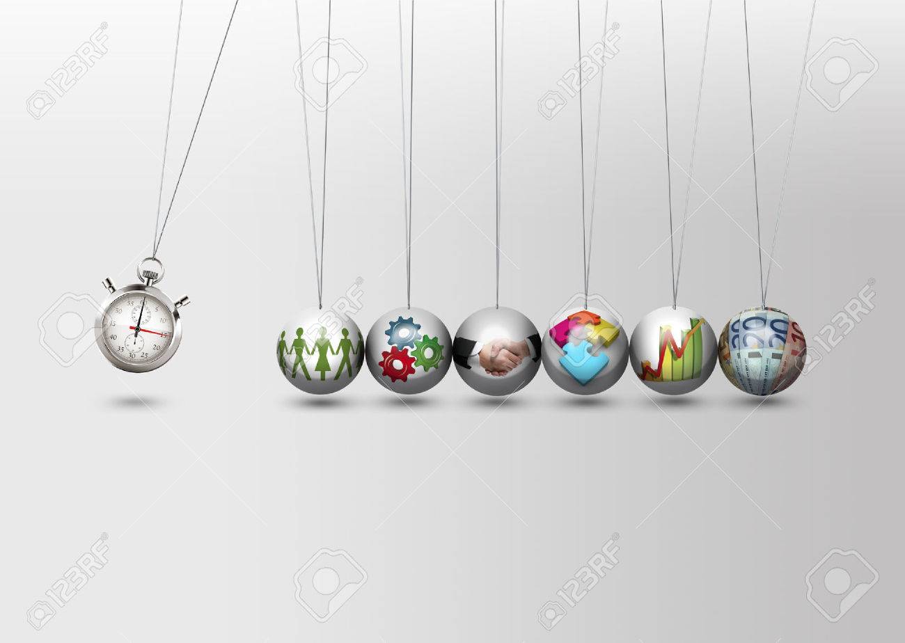 Newtons cradle - time management concept - 48445262 Newtons cradle - time management concept - 48445262