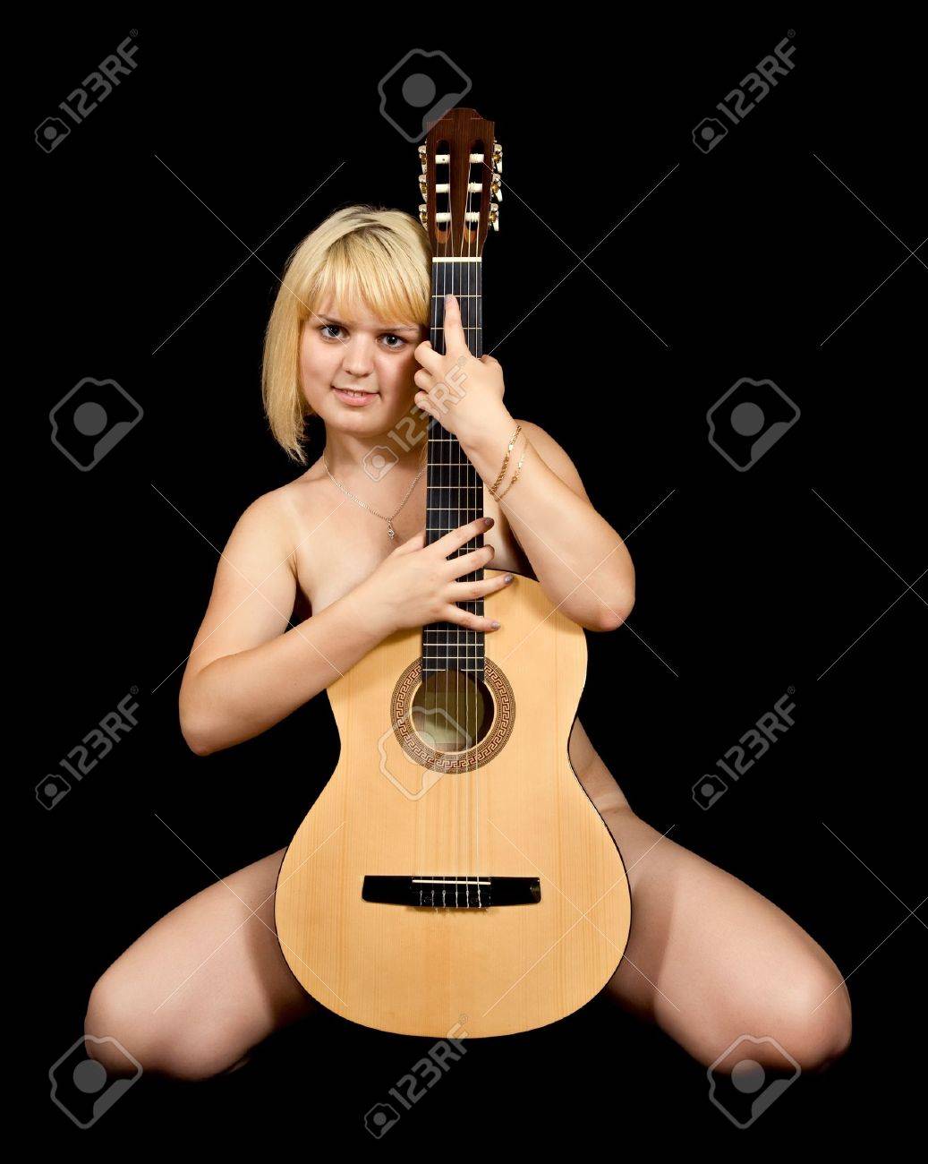 Naked Female Guitarist