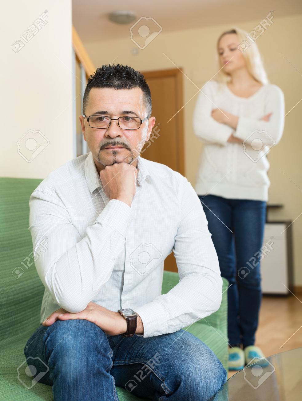 Paar Konflikt Portrait Der Unglucklichen Frau Nach Streit Im