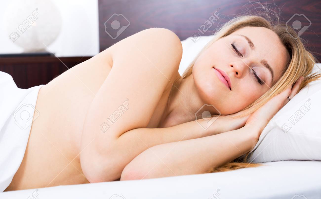 Naked Blonde Girl Sleeping On Bed