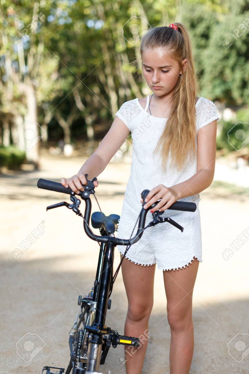 girls ride on bike