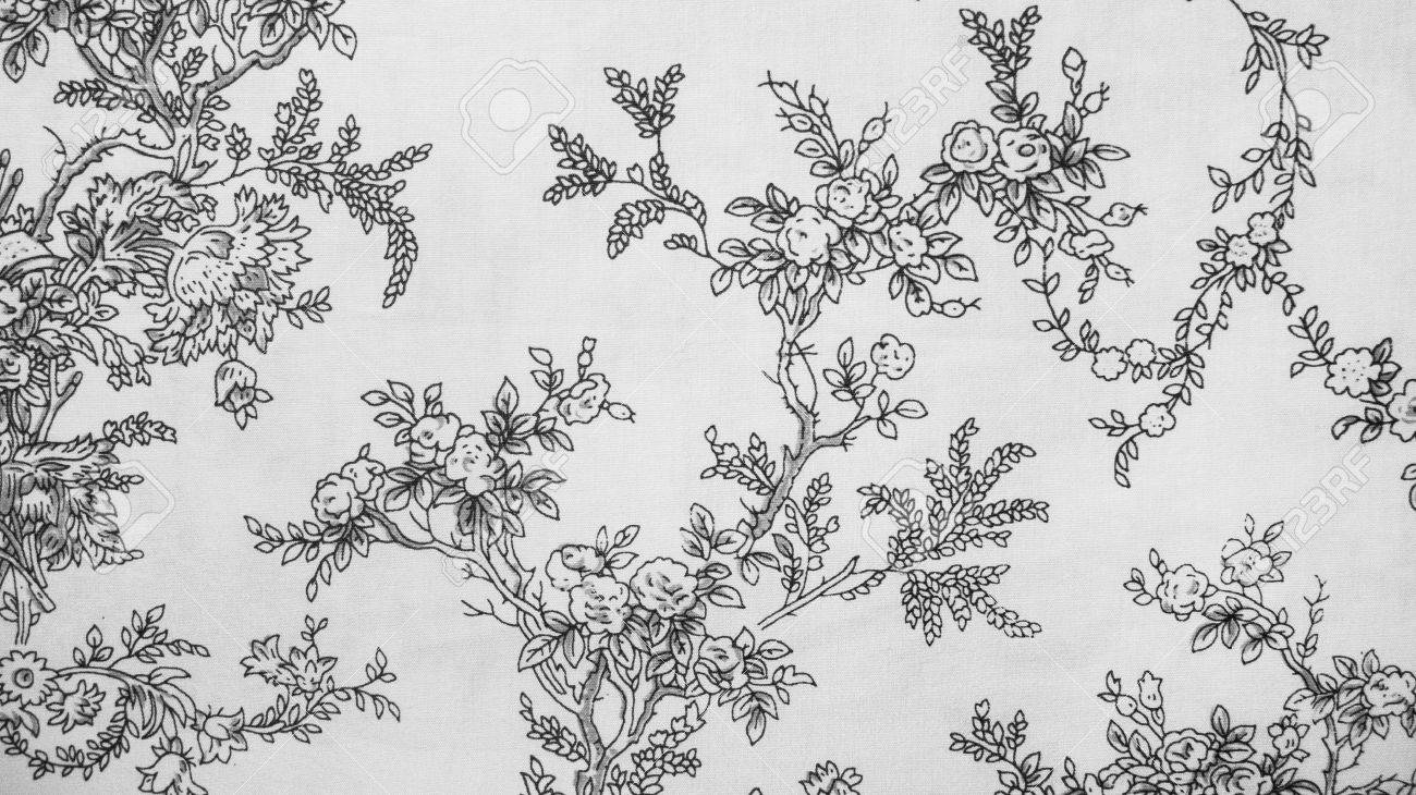 Retro Lace Floral Seamless Black And White Monotone Rose Pattern Fabric Background の写真素材 画像素材 Image