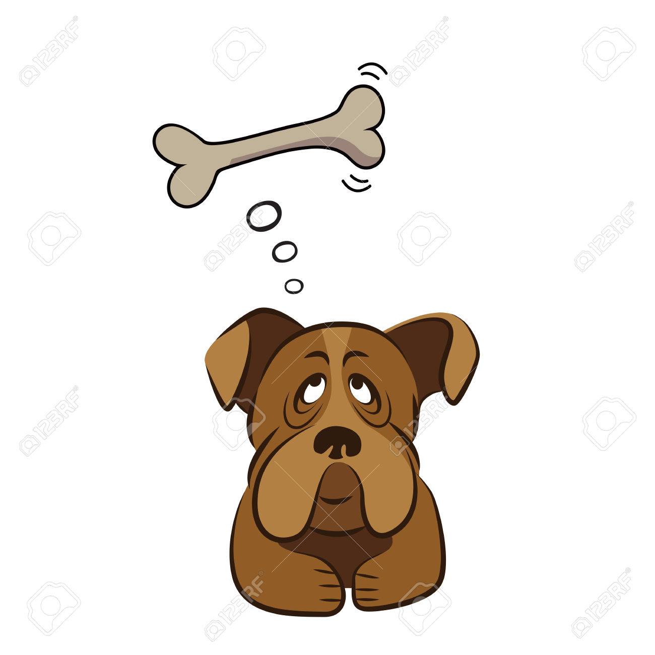 かわいい犬骨 ベクトル図を考えるのイラスト素材 ベクタ Image