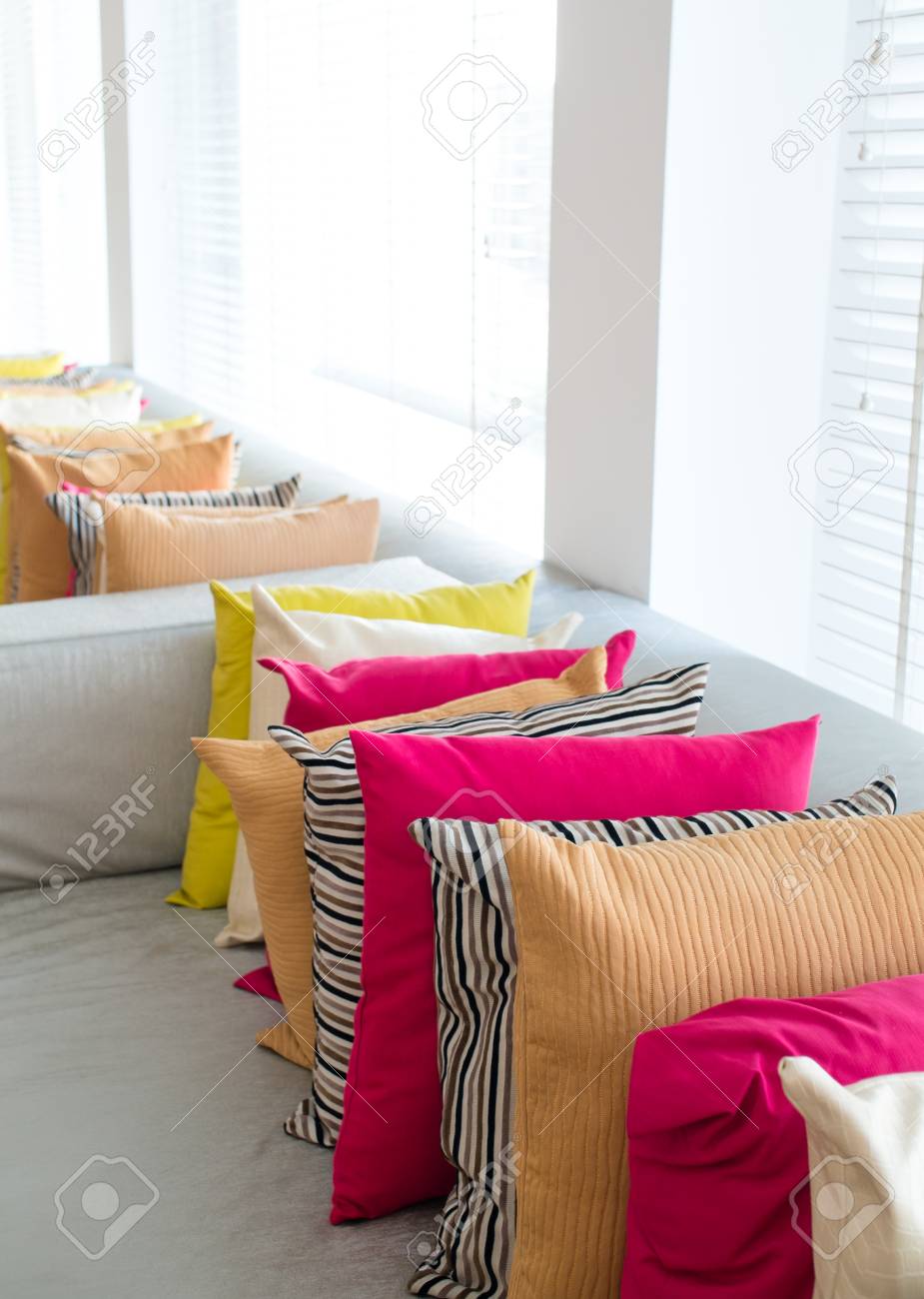 multi colored pillows