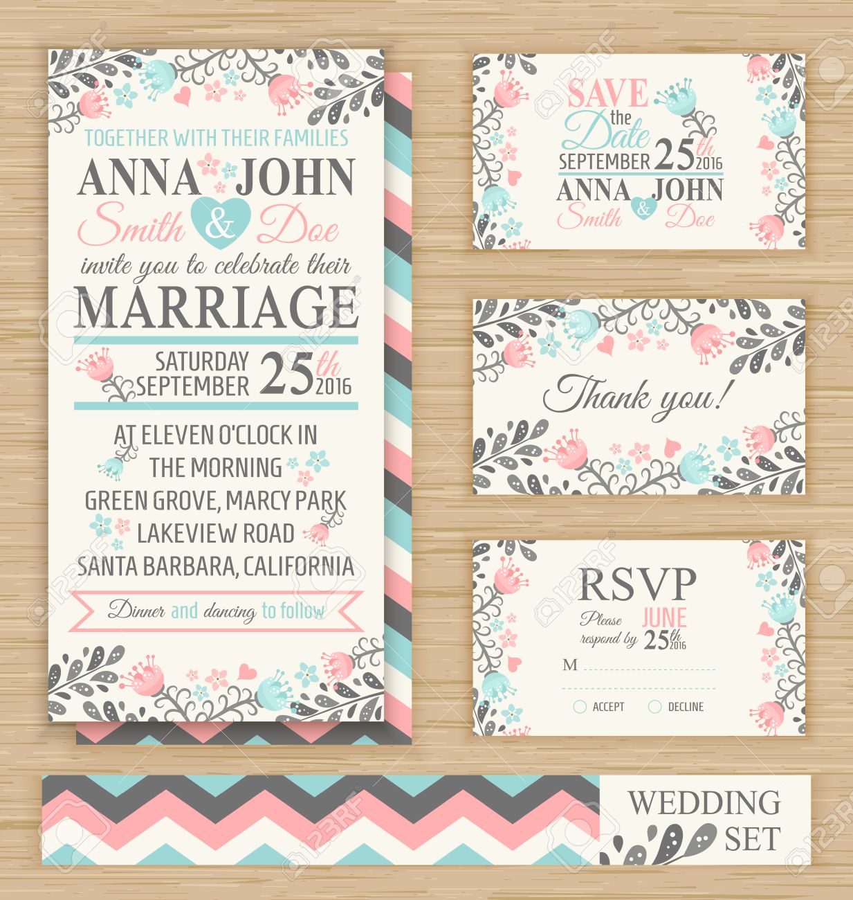 Rsvp Wedding Cards Template from previews.123rf.com