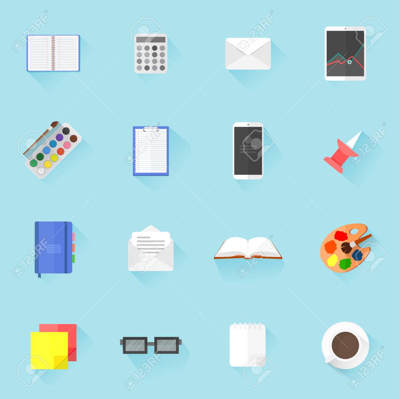 学校 事務用品とフラット スタイル アイコンのベクトルを設定の