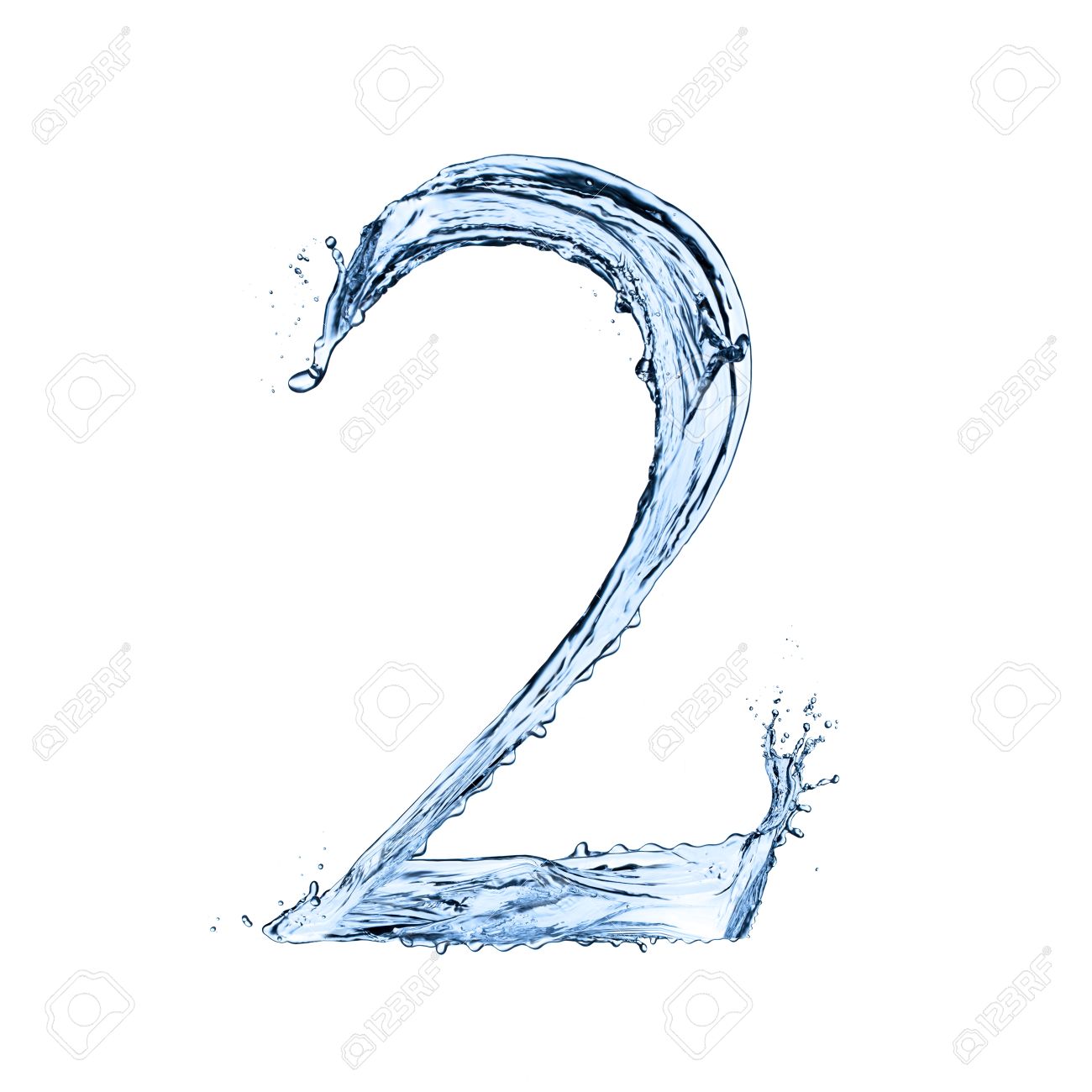 Water splashes number "2" isolated on black background - 20450076 Water splashes number "2" isolated on black background - 20450076