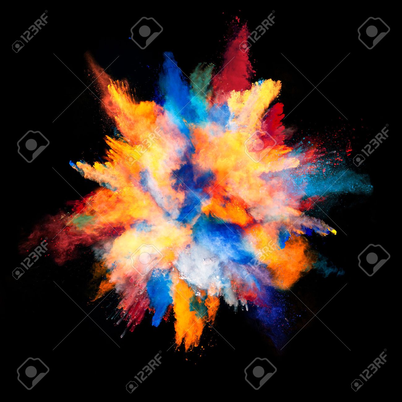 Explosion of colored powder, isolated on black background - 51336540 Explosion of colored powder, isolated on black background - 51336540