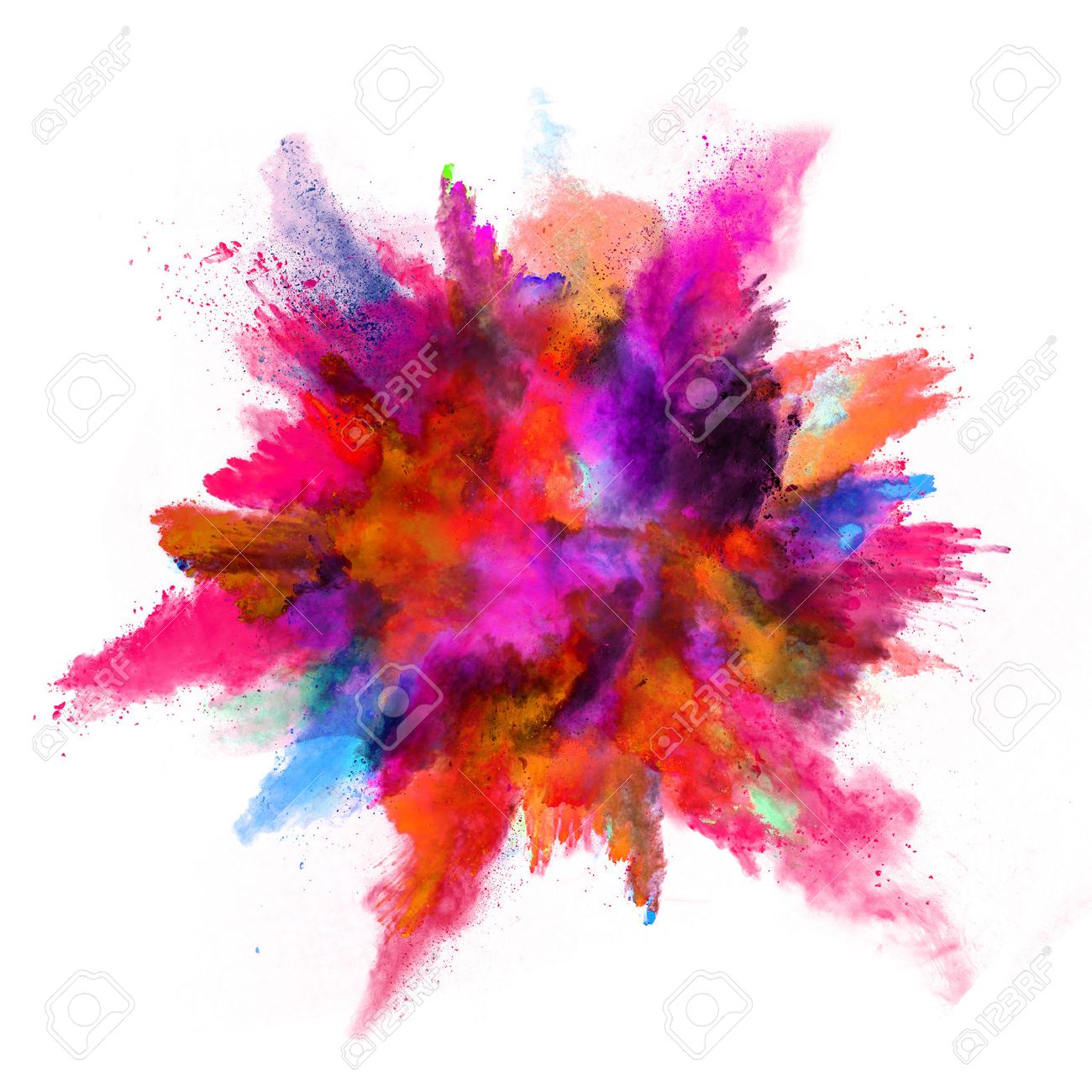 Explosion of colored powder, isolated on white background - 53031743 Explosion of colored powder, isolated on white background - 53031743