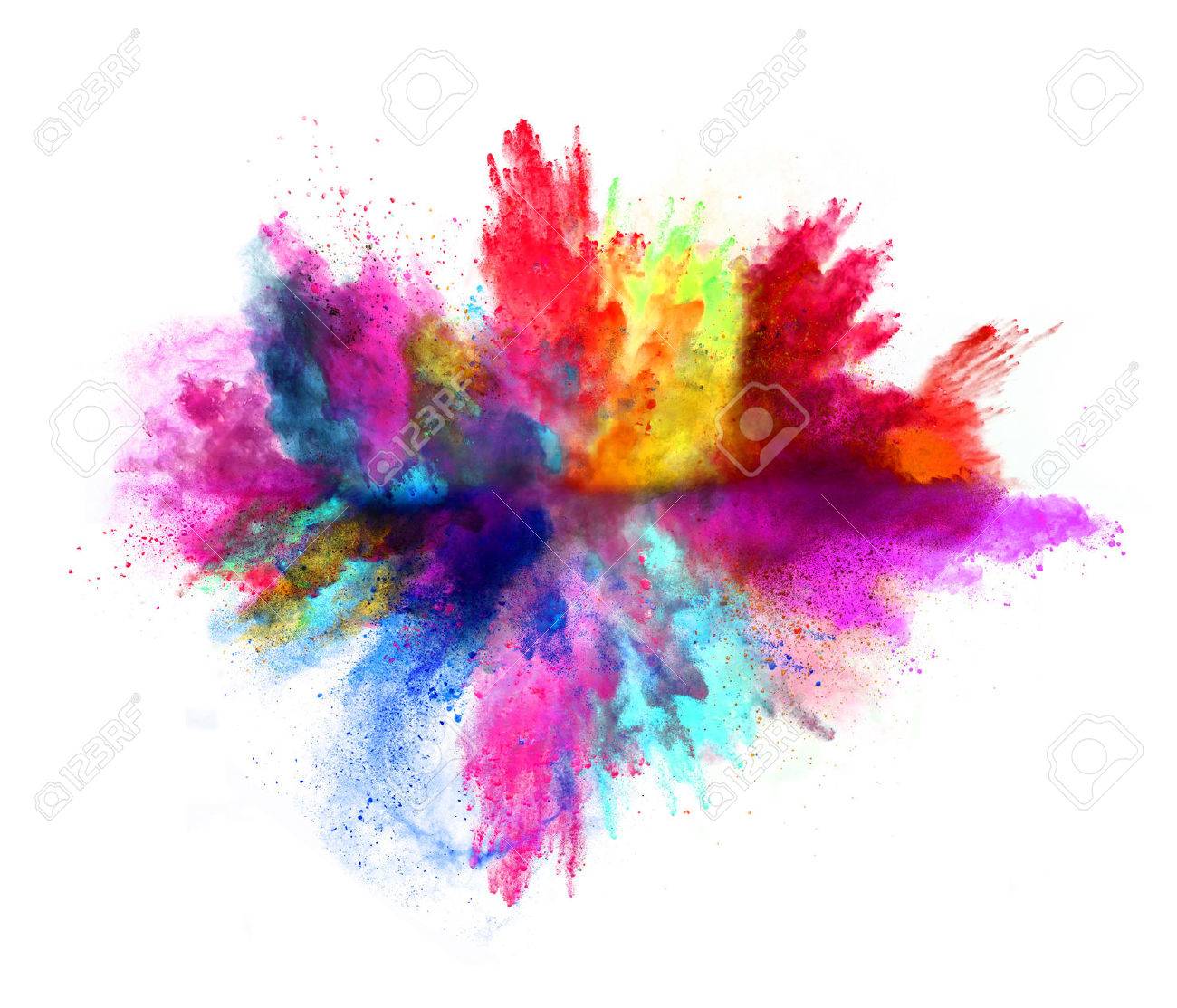 Explosion of colored powder, isolated on white background - 62160650 Explosion of colored powder, isolated on white background - 62160650