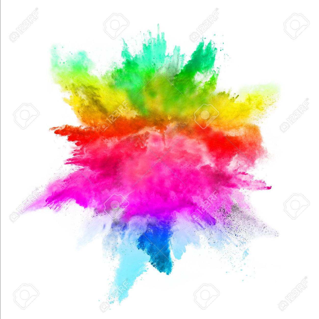 Explosion of colored powder, isolated on white background - 63790334 Explosion of colored powder, isolated on white background - 63790334