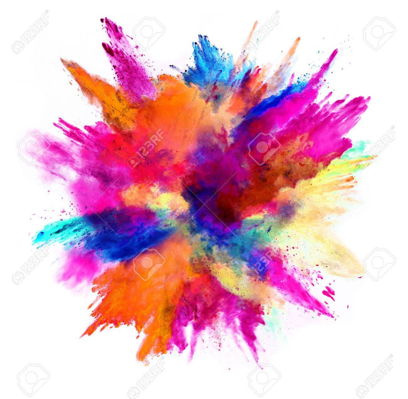 Explosion of colored powder, isolated on white background. Power and art concept, abstract blust of colors. - 76794585 Explosion of colored powder, isolated on white background. Power and art concept, abstract blust of colors. - 76794585