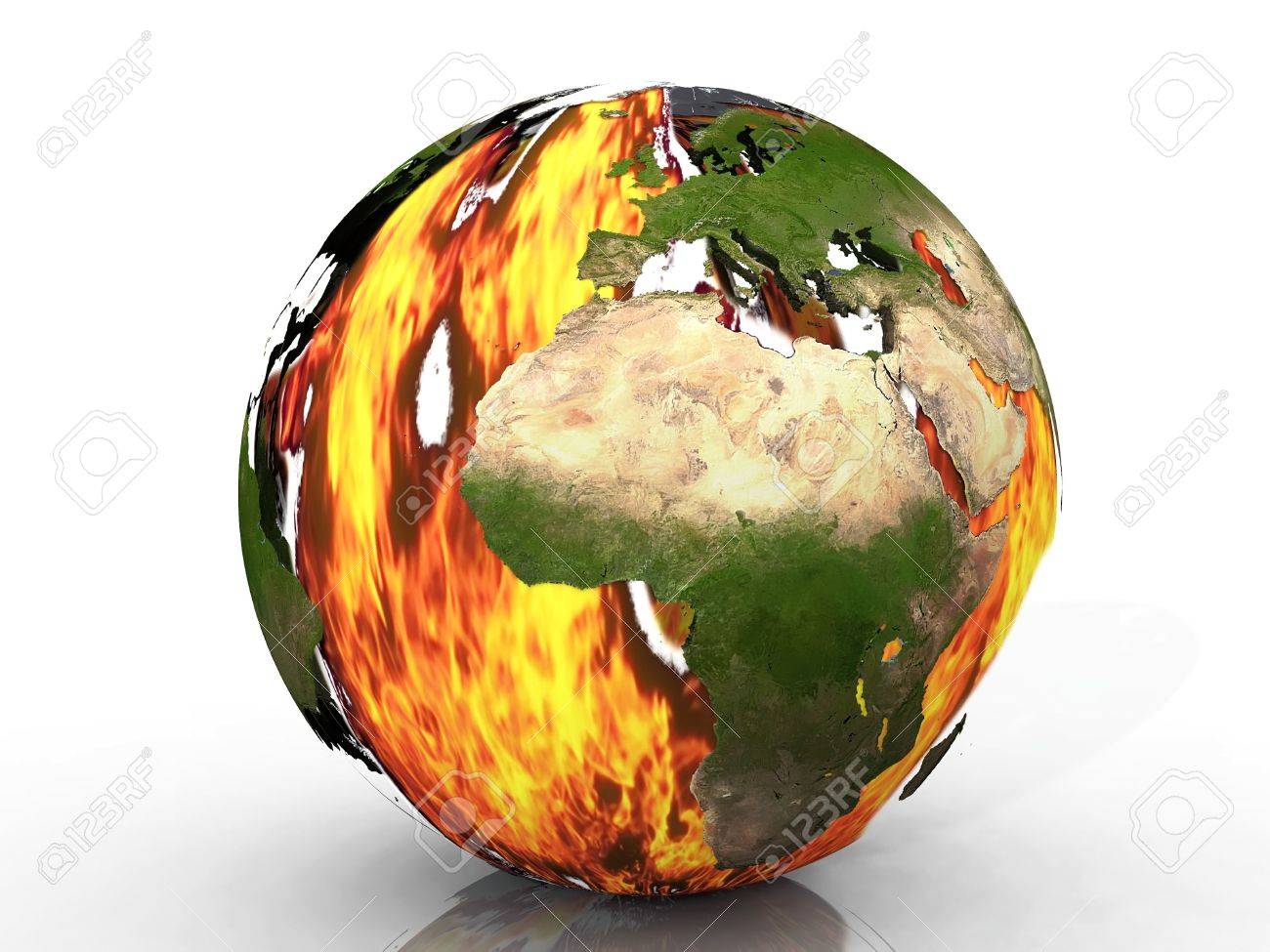 Earth Map And Hell Fire Stock Photo Picture And Royalty Free Image Image