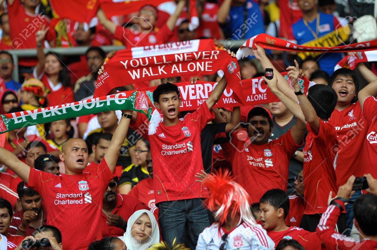KUALA LUMPUR - JULY 16 : Liverpool Football Club Fans During A