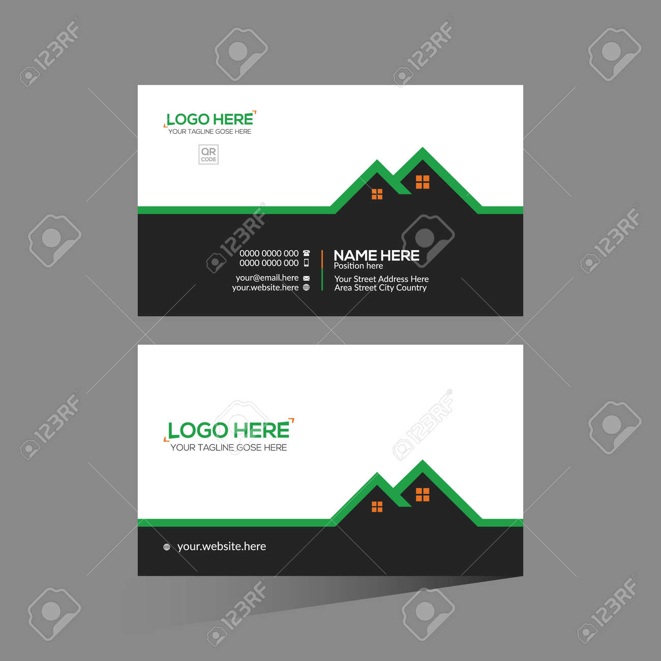 black and green and orange colored vector business card design for corporate use - 172188564 black and green and orange colored vector business card design for corporate use - 172188564