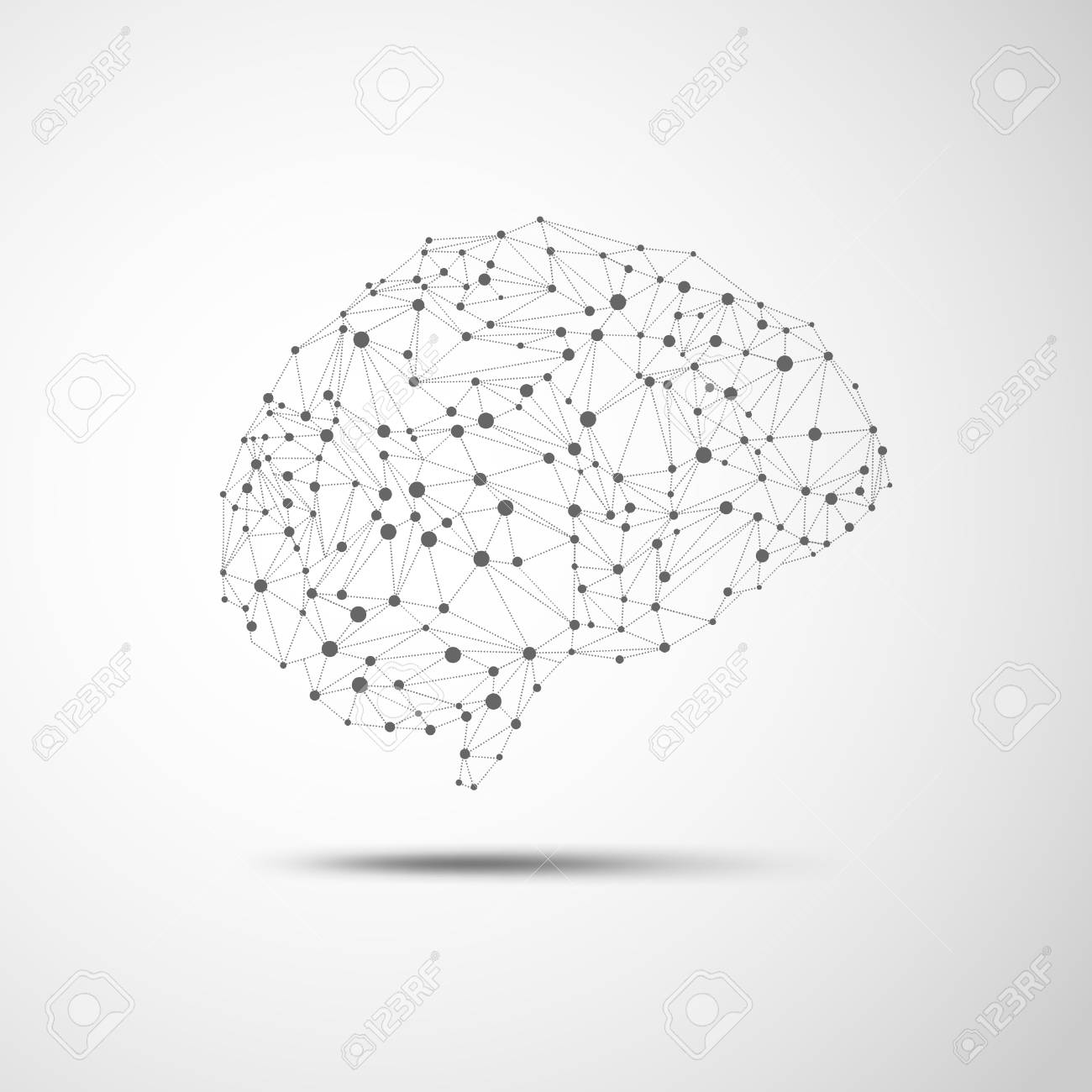 wireframe brain in scientific theme - 84038903 wireframe brain in scientific theme - 84038903