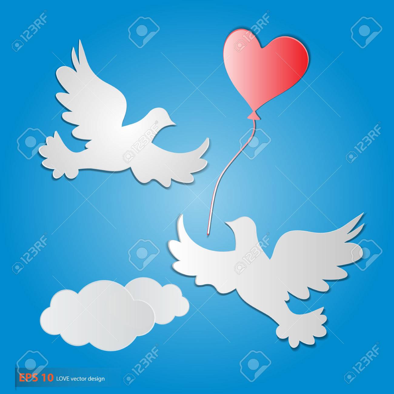 無料飛行ベクトル白鳩愛シンボルです のイラスト素材 ベクタ Image