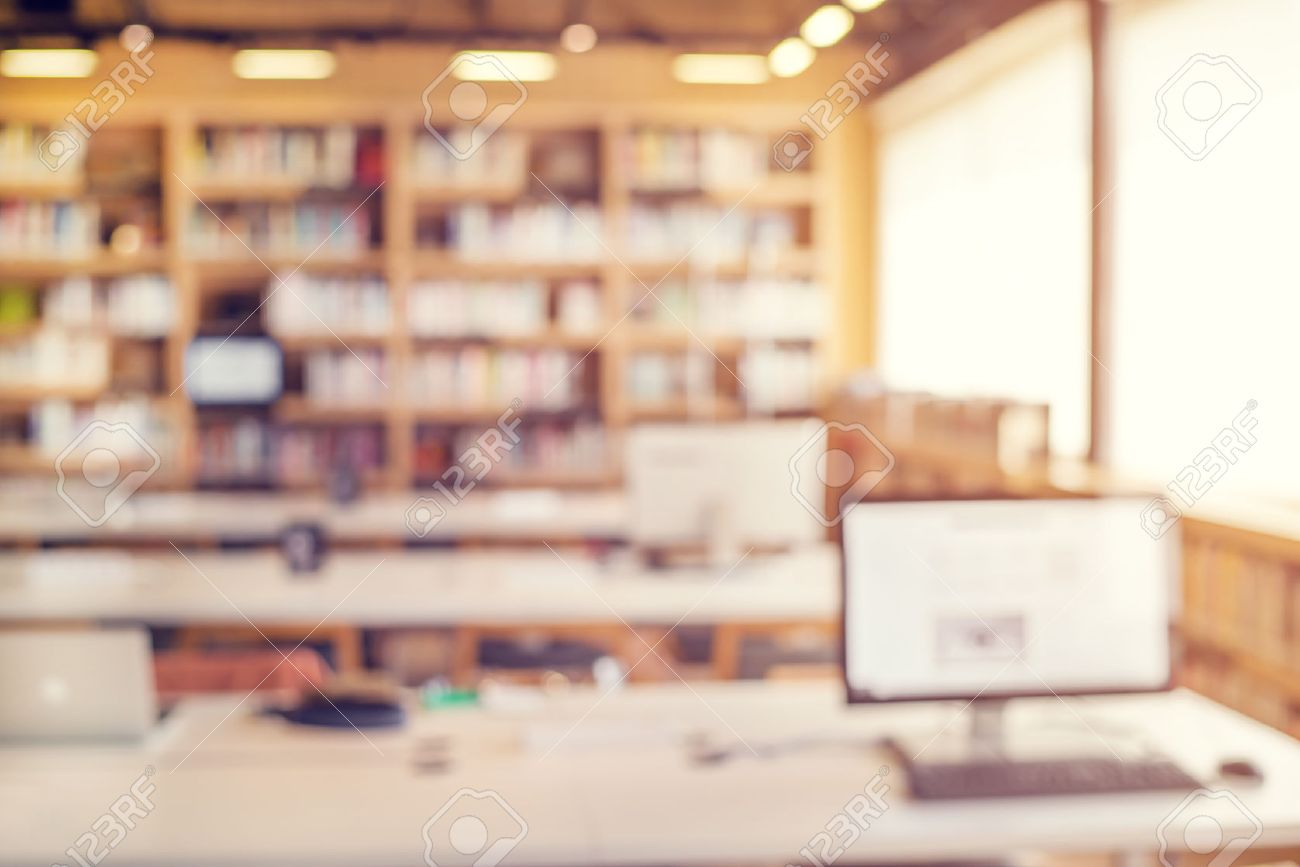 Library room interior blur background for your design - vintage color style - 53782479 Library room interior blur background for your design - vintage color style - 53782479