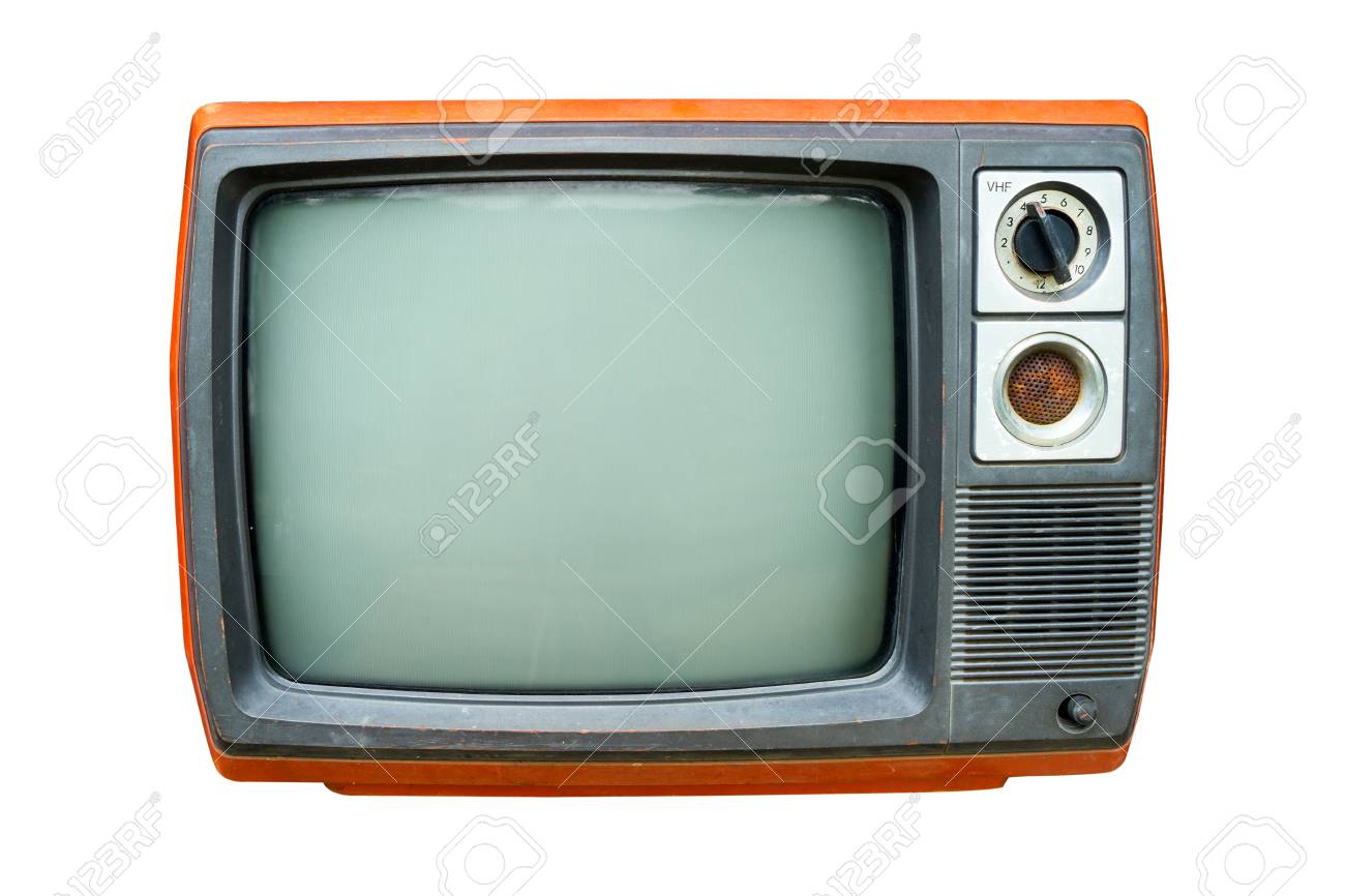 retro television old vintage tv isolate on white retro technology stock photo
