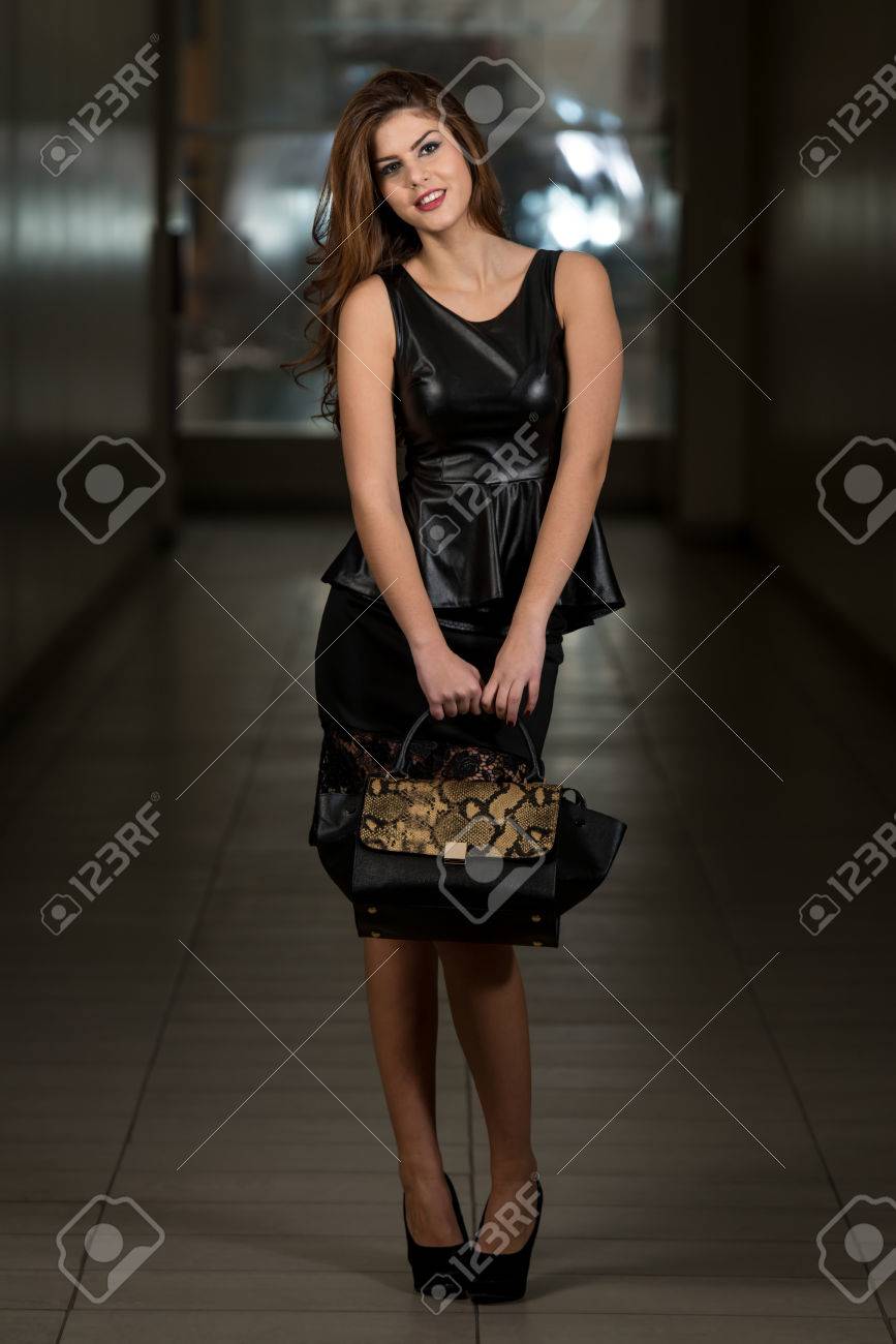 black leather peplum top