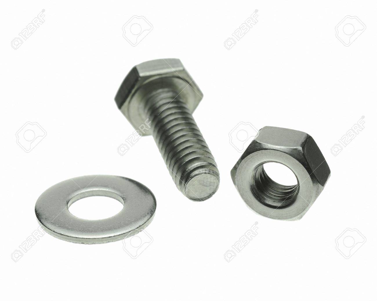 Bolt And Washer >> Macro Image Of A Stainless Steel Bolt Nut And Washer Isolated Bolt And Washer >> Macro Image Of A Stainless Steel Bolt Nut And Washer Isolated