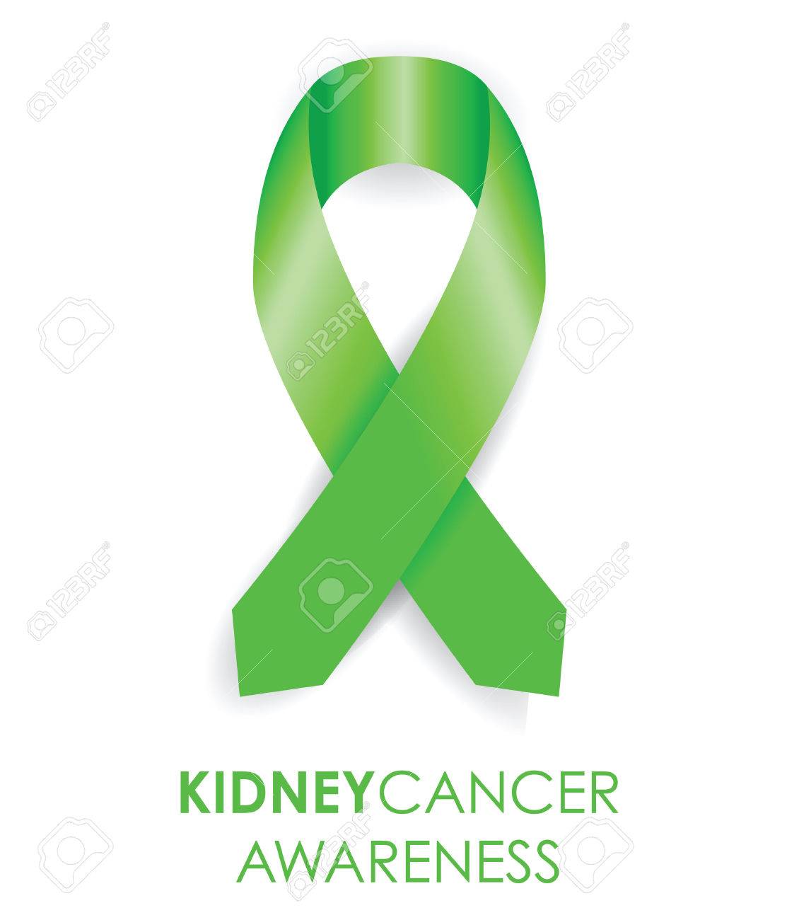 Emerald green ribbon for liver cancer awareness month Stock Vector